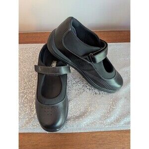 Drew Rose Orthopedic Shoes Women’s 8WW Black Leather Mary Jane Comfort Hook Loop